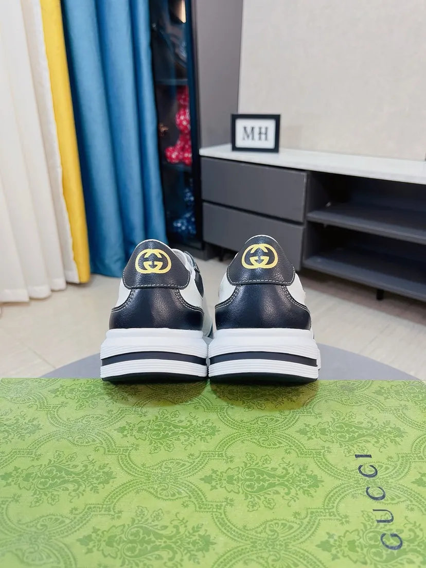 Men's shoes 💰458🌹🌹GUCCI [Gucci] New high-end men's shoes brand, the latest fashionable casual men's shoes, trendy and versatile style, relaxed and sporty style, uppers imported from Italy, first-layer cowhide embossed, genuine leather lining and ultra-fine workmanship. Original personalized fashionable rubber wear-resistant outsole, light and comfortable on the foot, size 38-44
